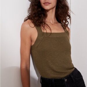Banana Republic Sweater Tank Top Olive